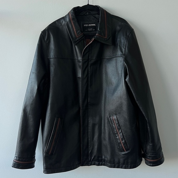 Vintage Men’s Black Leather Jacket -‎ Medium - Picture 1 of 4